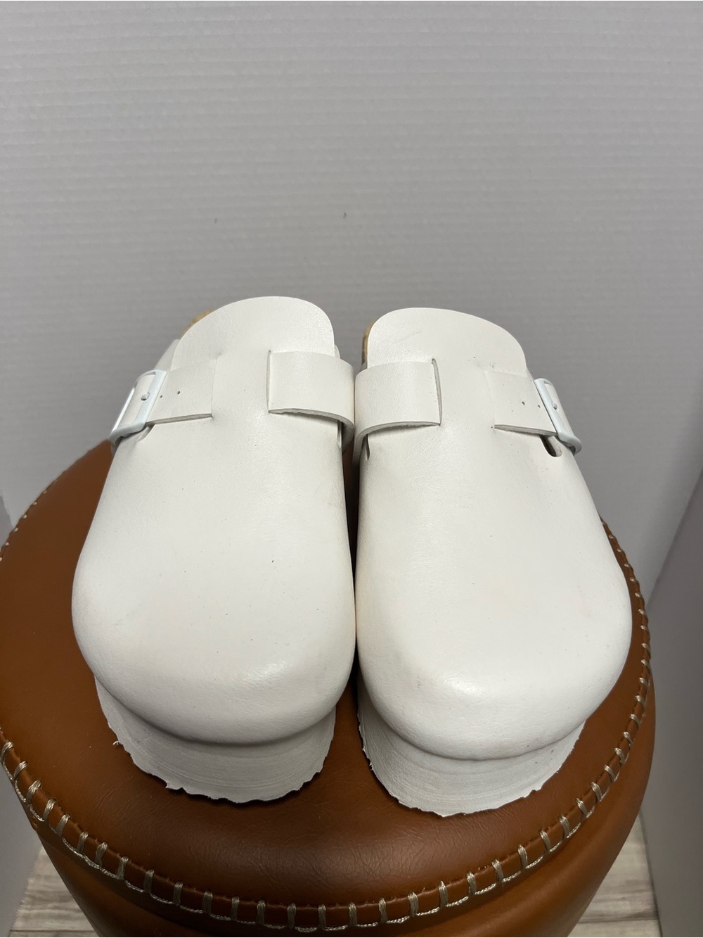Fashion Nova White Platform Clogs